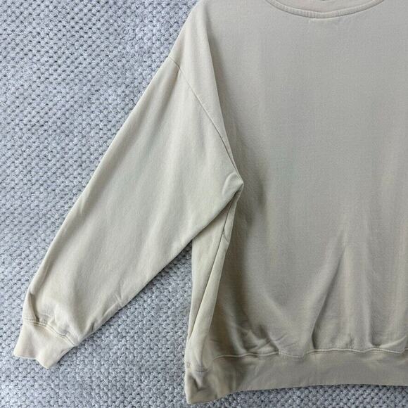 Disney Sweater Womens XXL Cream Mickey Embroidered Crew Neck Plush Lining - Picture 7 of 11